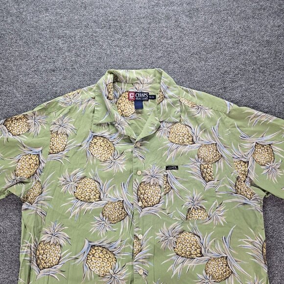 Chaps Ralph Lauren Hawaiian Shirt Mens XL Pineapple Vintage Button‎ Up Beach - Picture 2 of 8